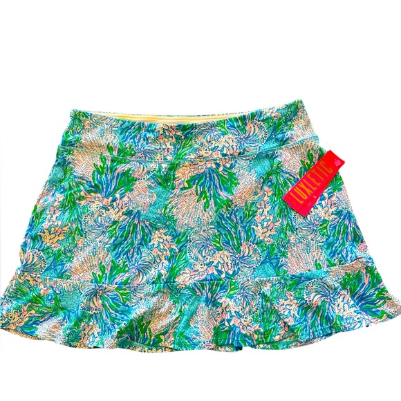 Lilly Pulitzer Luxletic Zadora Skort Las Olas Aqua Strong Current Sea Size XL - Picture 4 of 10